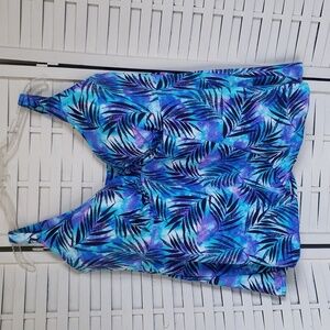 Swimsuit for all nwt blue and black buil in bra tankini 44F